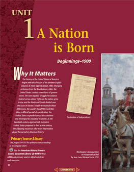 Chapter 1: Creating a Nation, Beginnings to 1789
