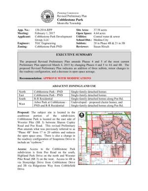 Revised Preliminary Plan Cobblestone Park Montville Township