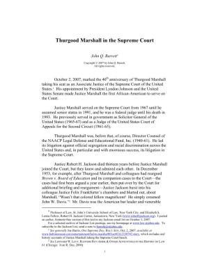 Thurgood Marshall in the Supreme Court
