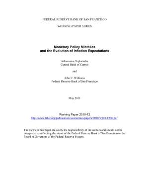 Monetary Policy Mistakes and the Evolution of Inflation Expectations
