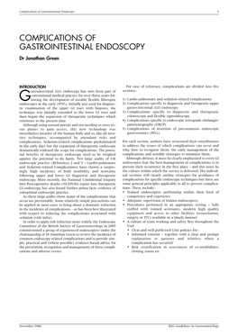 Complications of Gastrointestinal Endoscopy 1