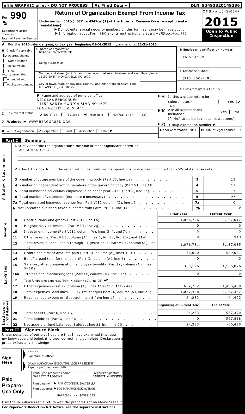 Year 2015 (Part V, Line 2A)