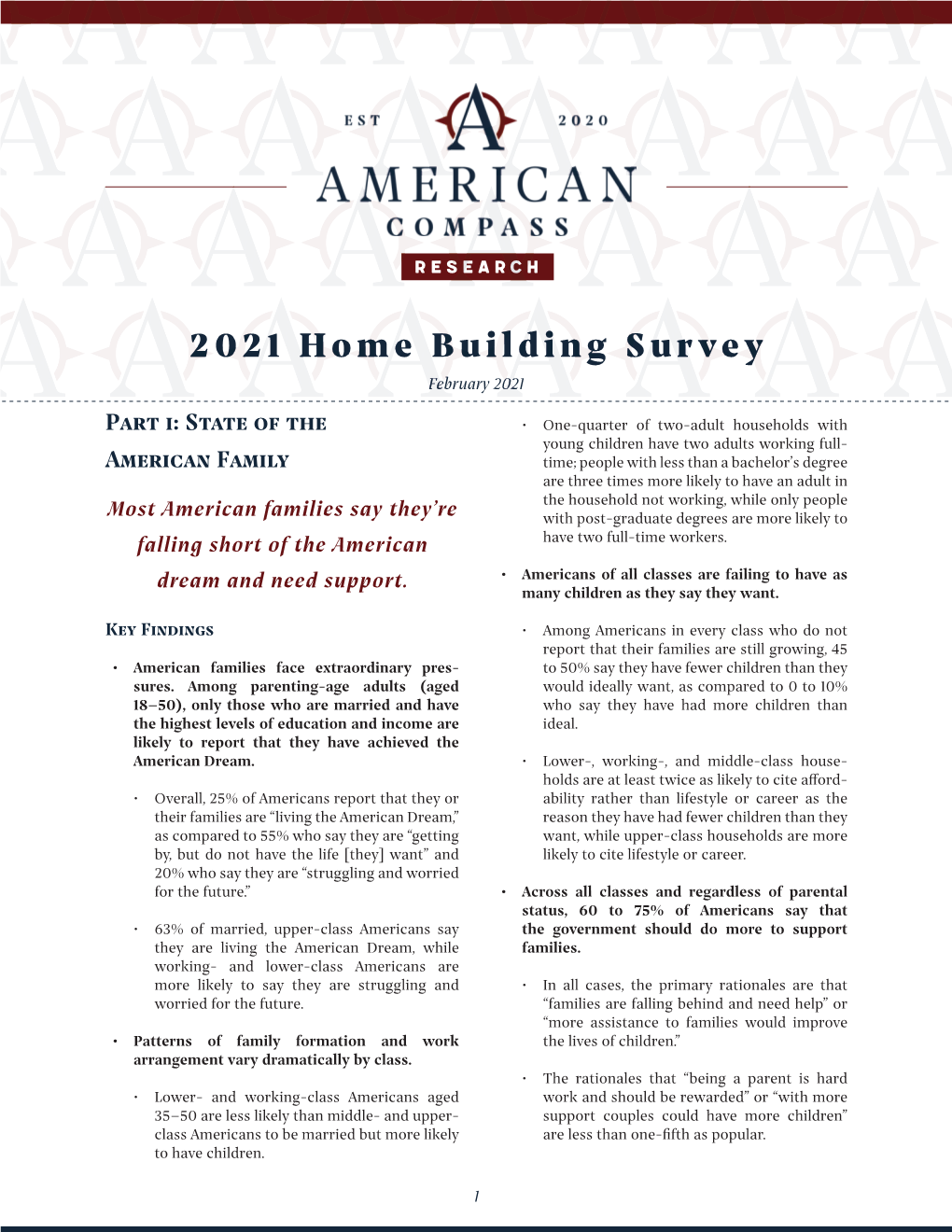 2021 Home Building Survey February 2021