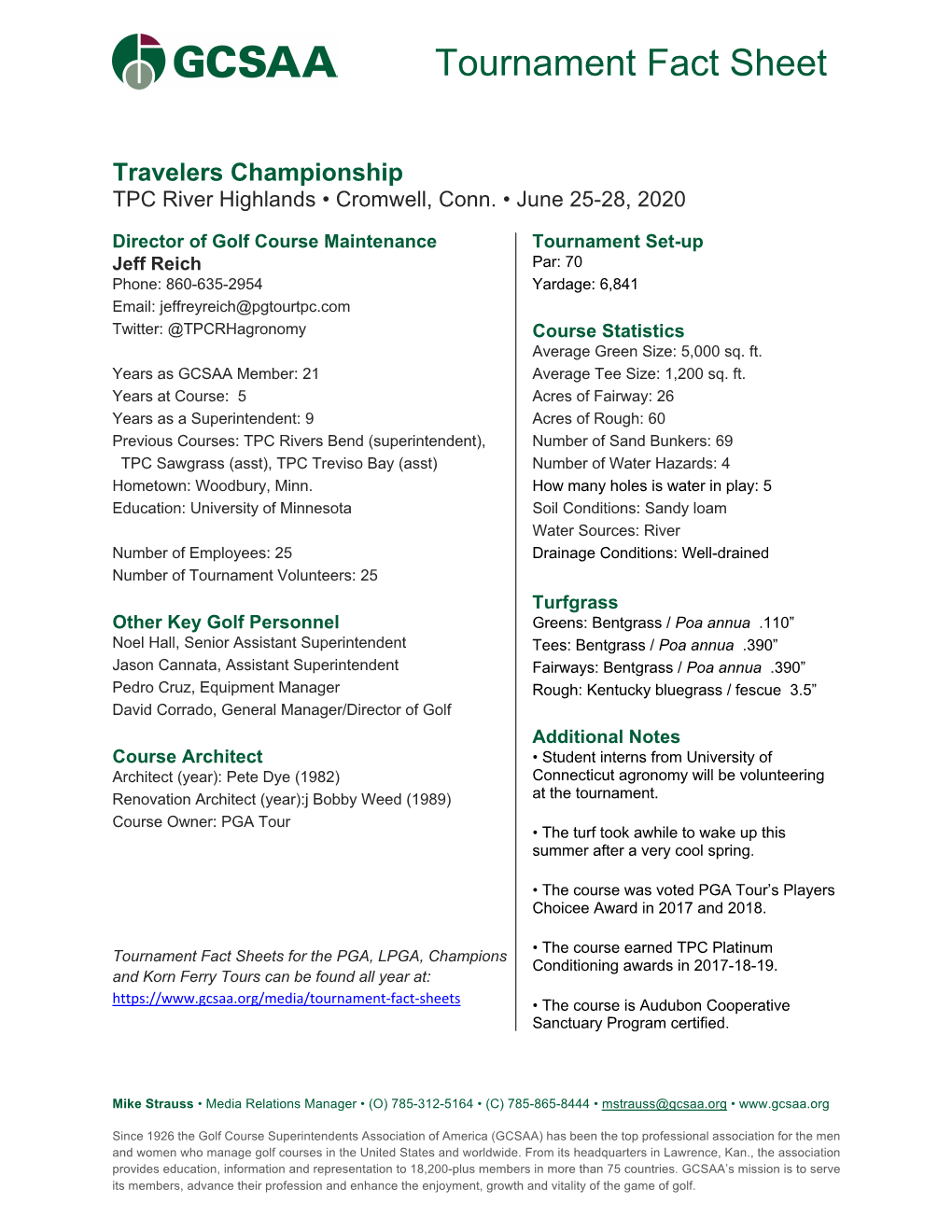 6.25 Travelers Championship (PGA)
