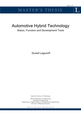 MASTER's THESIS Automotive Hybrid Technology