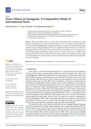 News Values on Instagram: a Comparative Study of International News