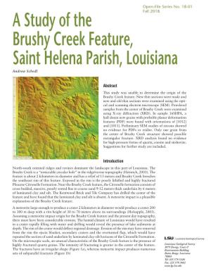 A Study of the Brushy Creek Feature, Saint Helena Parish, Louisiana Andrew Schedl