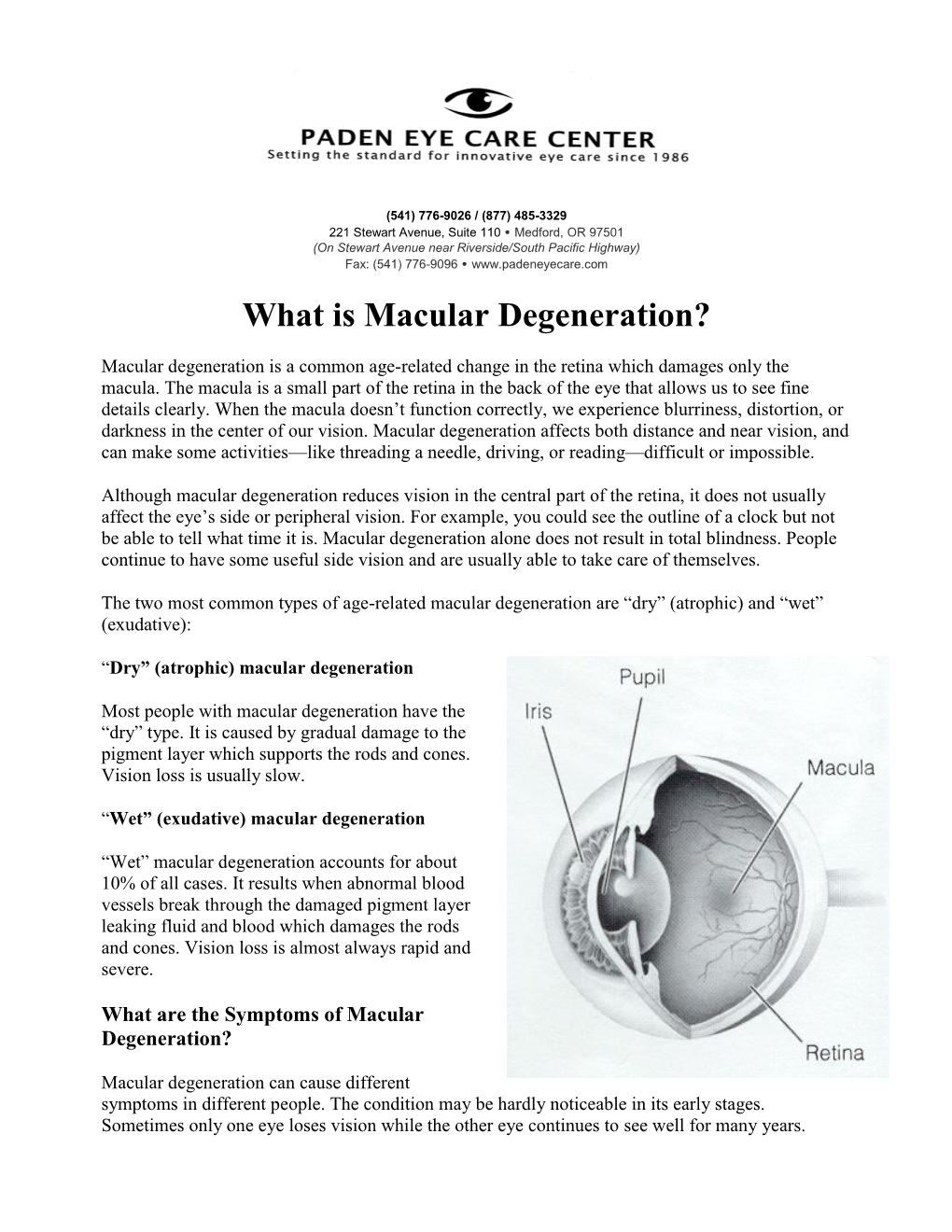 What Is Macular Degeneration?