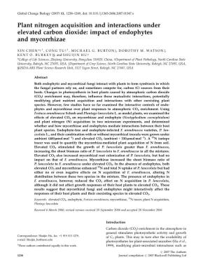 Impact of Endophytes and Mycorrhizae