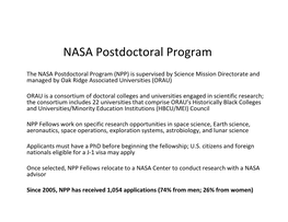 NASA Postdoctoral Program