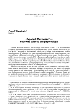 „Tygodnik Mazowsze” — Cudowne Dziecko Drugiego Obiegu