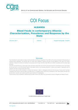 Blood Feuds in Contemporary Albania: Characterisation, Prevalence and Response by the State