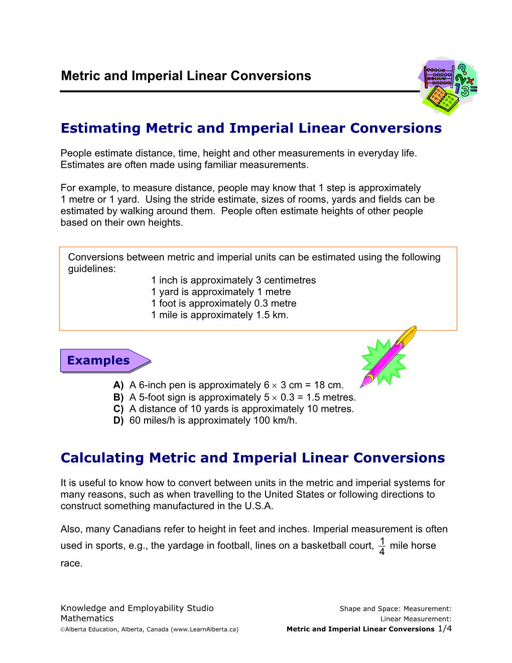 Estimating Metric and Imperial Linear Conversions