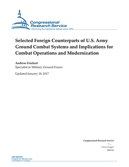 Selected Foreign Counterparts of U.S. Army Ground Combat Systems and Implications for Combat Operations and Modernization