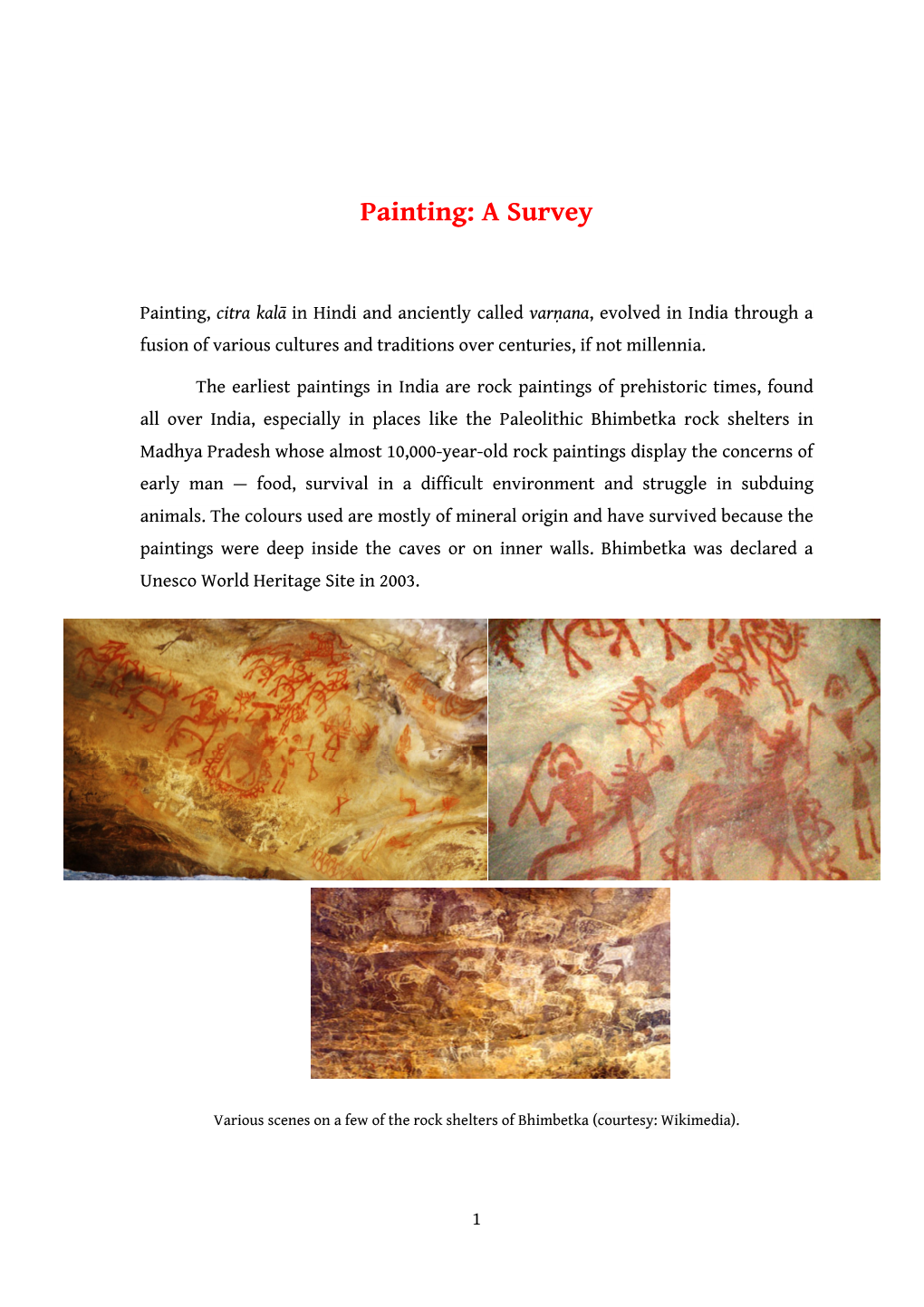 Painting: a Survey