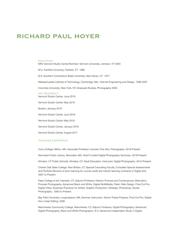 Richard Hoyer CV