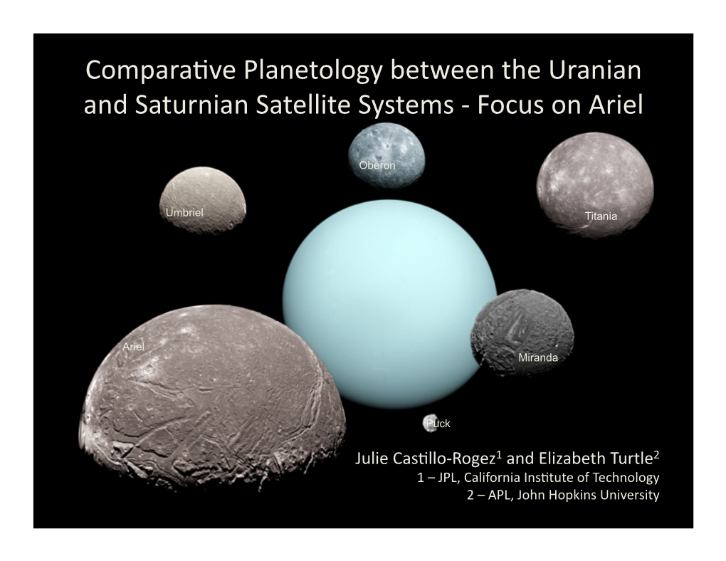 Uranian and Saturnian Satellites in Comparison