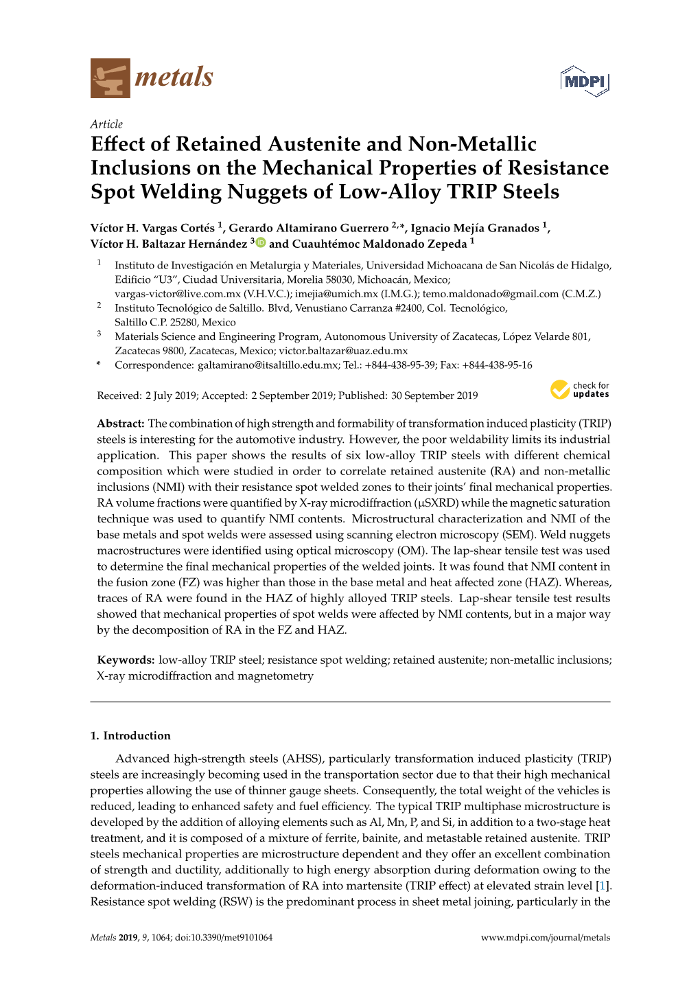 Effect of Retained Austenite and Non-Metallic Inclusions On