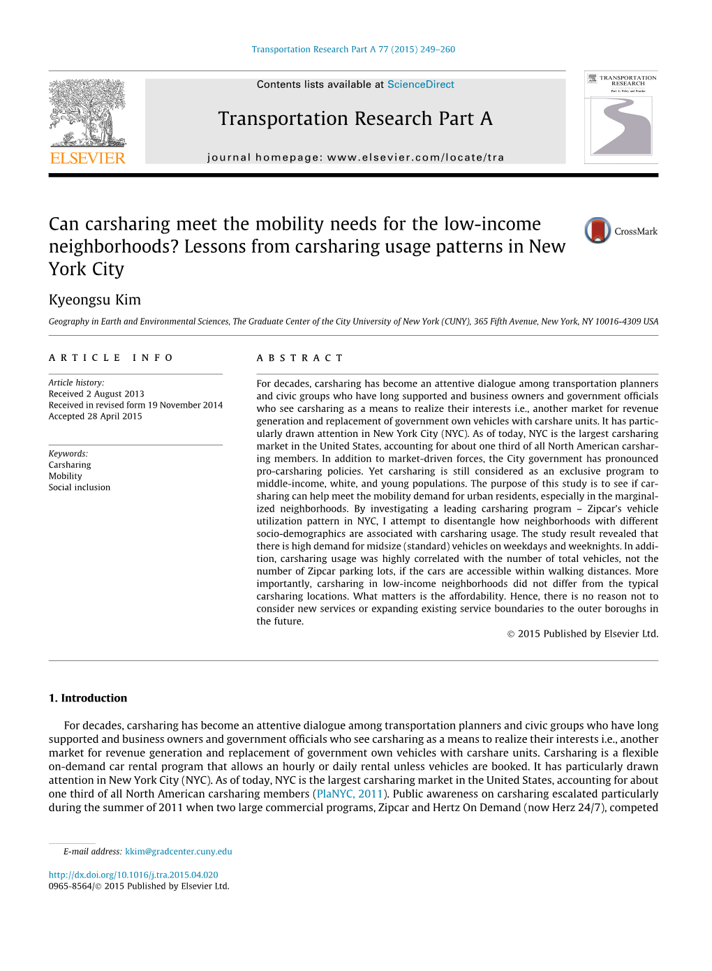 Can Carsharing Meet the Mobility Needs for the Low-Income Neighborhoods? Lessons from Carsharing Usage Patterns in New York City