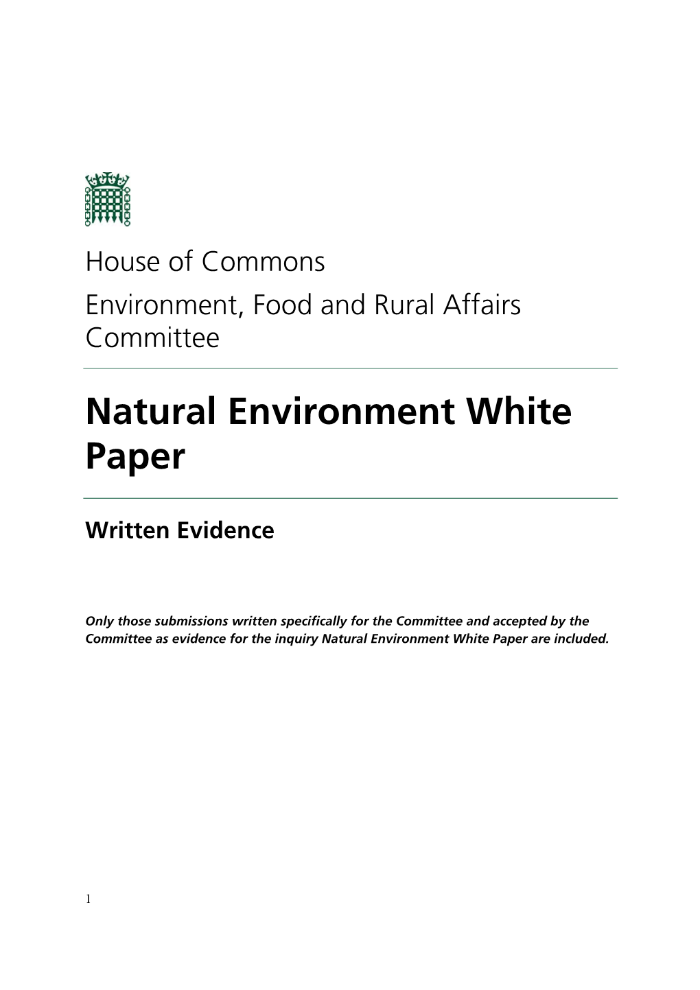 Natural Environment White Paper
