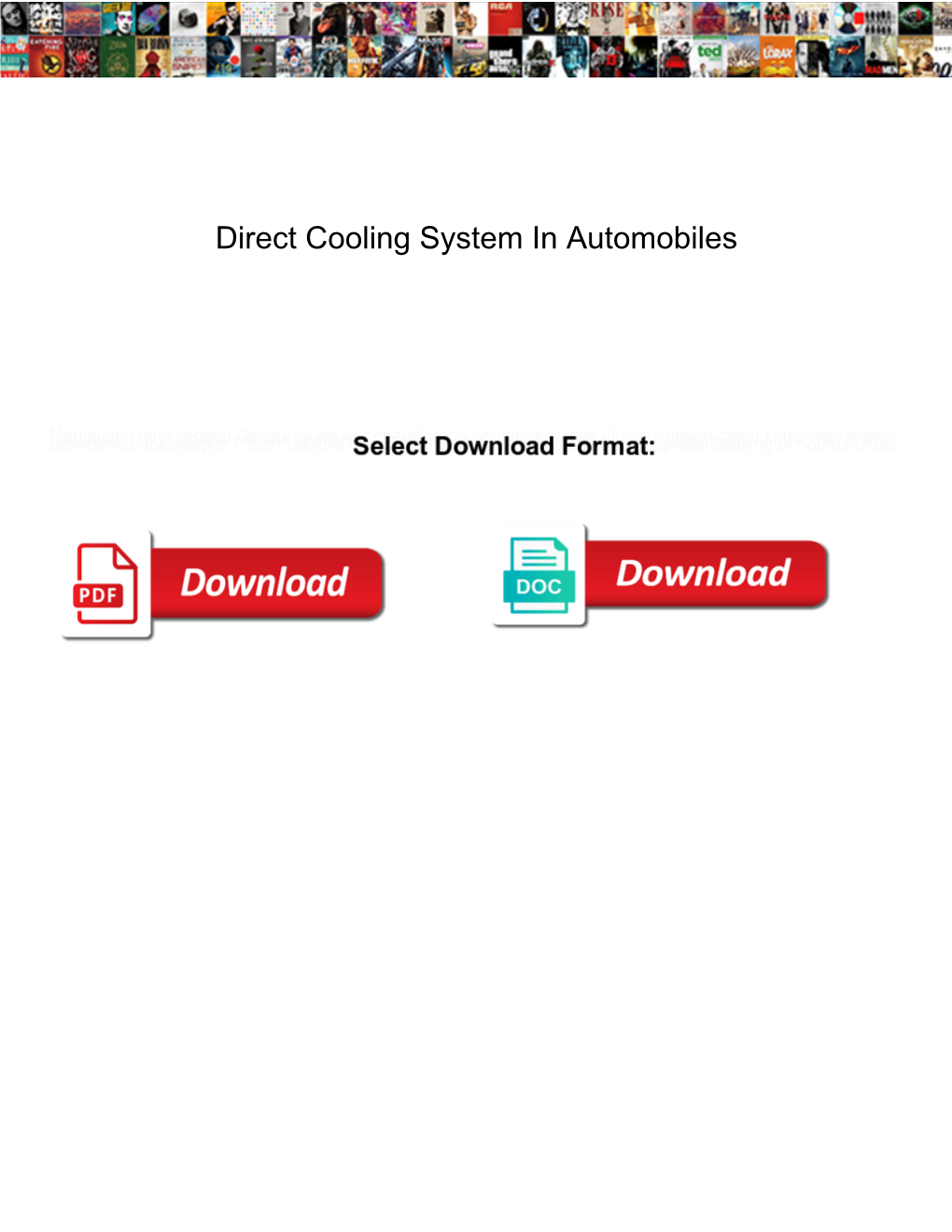 Direct Cooling System in Automobiles