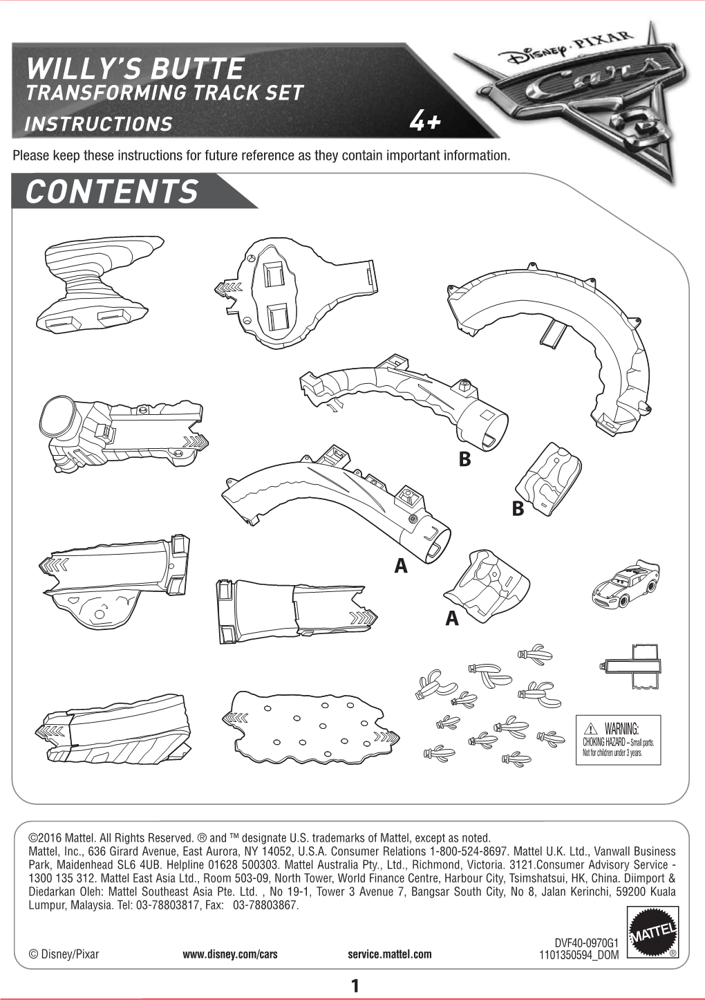 DVF40 : Disney Pixar Cars 3 Willy's Butte Transforming Track