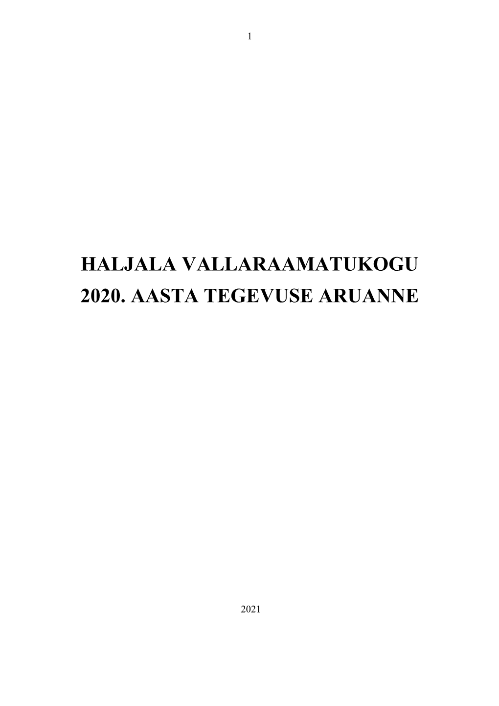 Haljala Vallaraamatukogu 2020