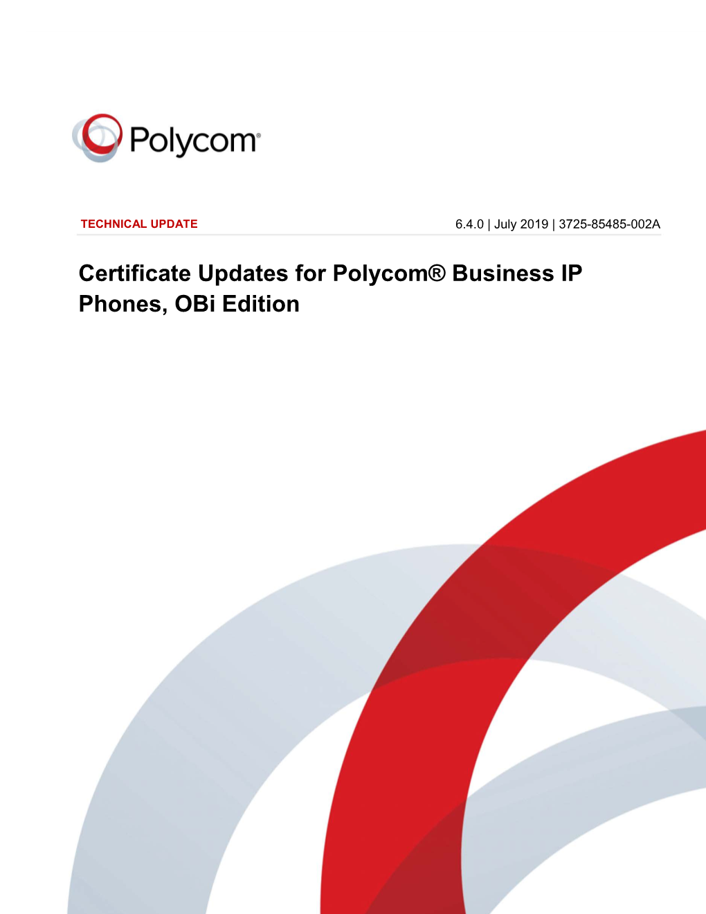 Cerificate Updates for Polycom Obi Edition