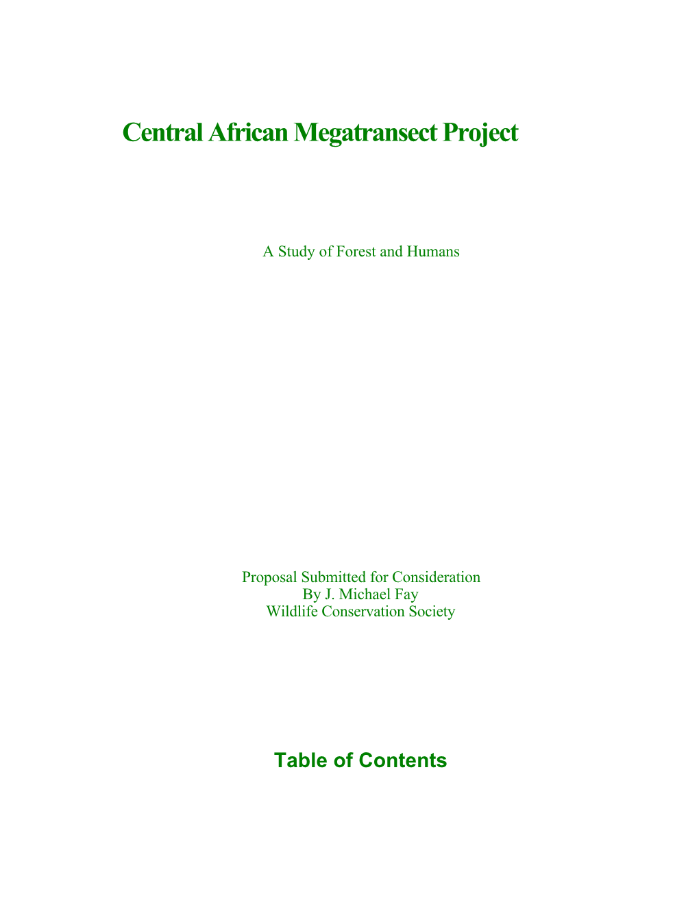 Central African Megatransect Project