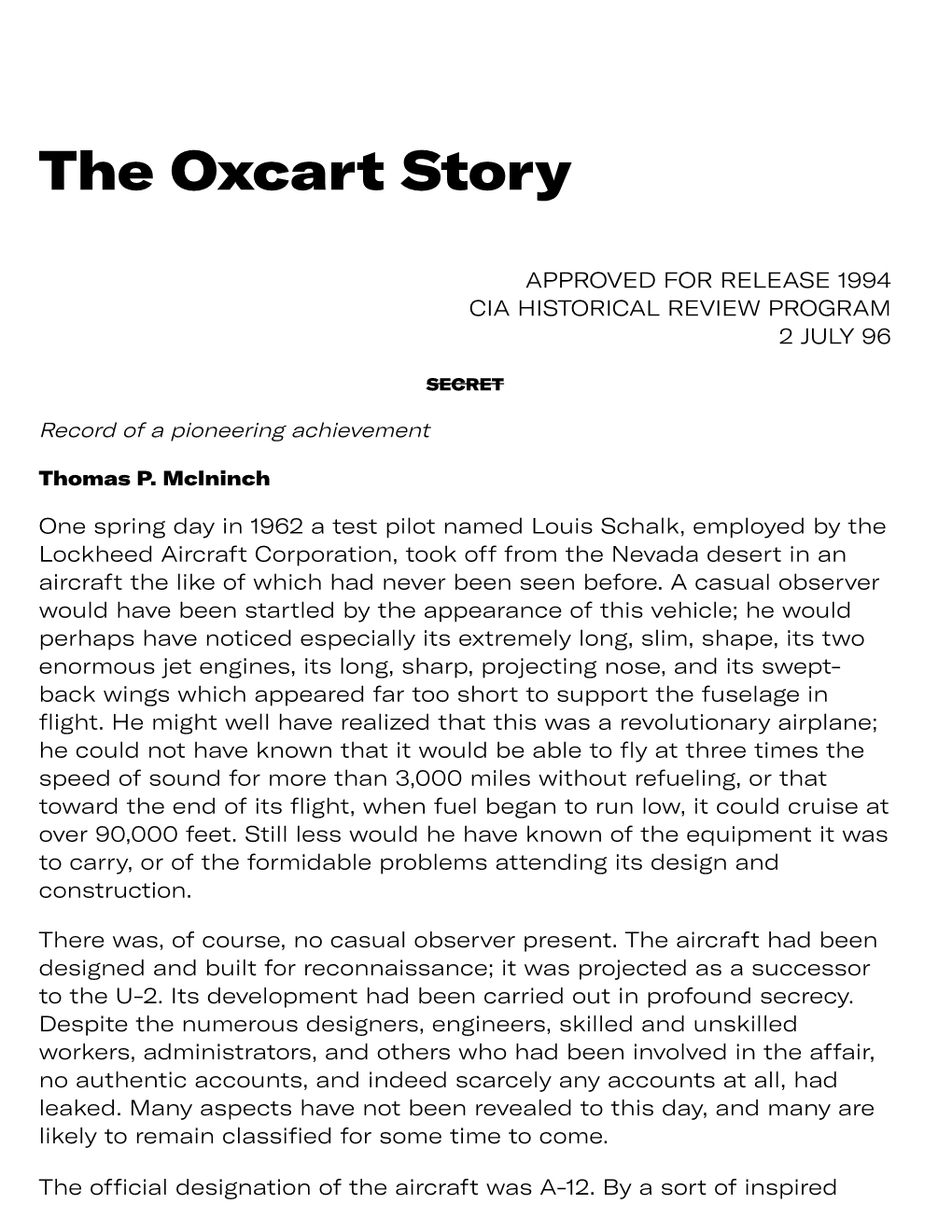 The Oxcart Story