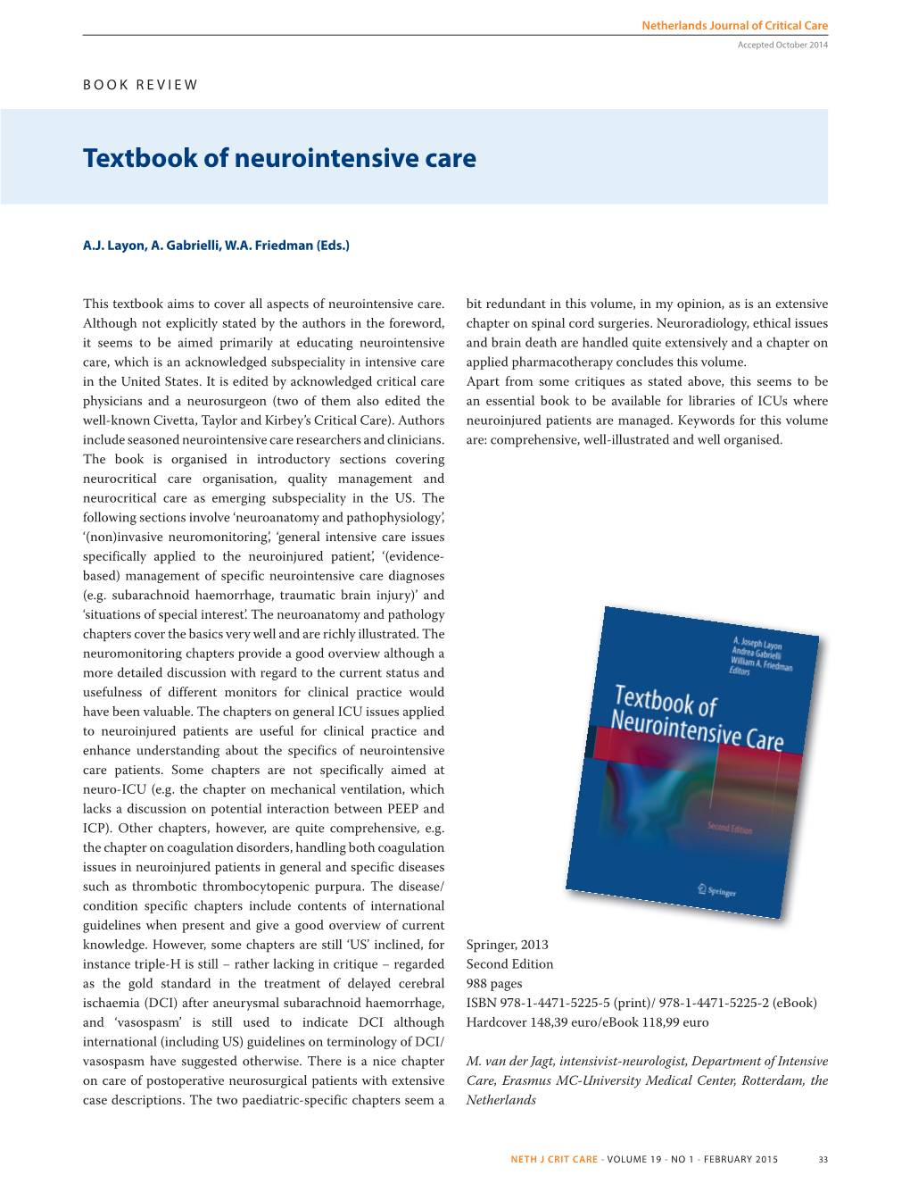 Textbook of Neurointensive Care