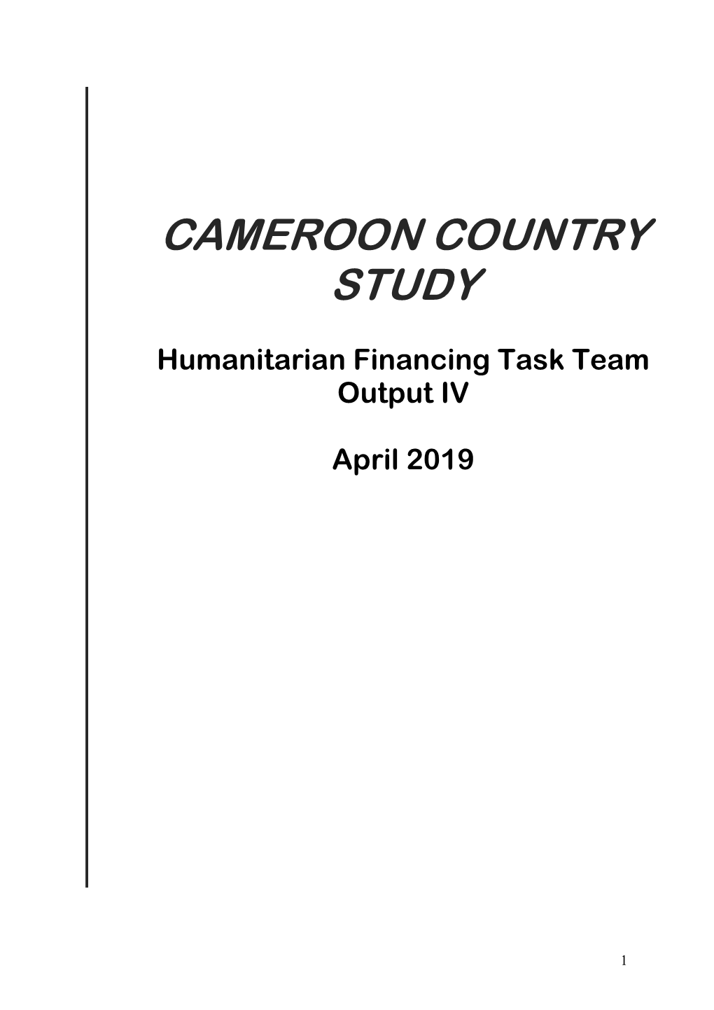 Cameroon Country Study