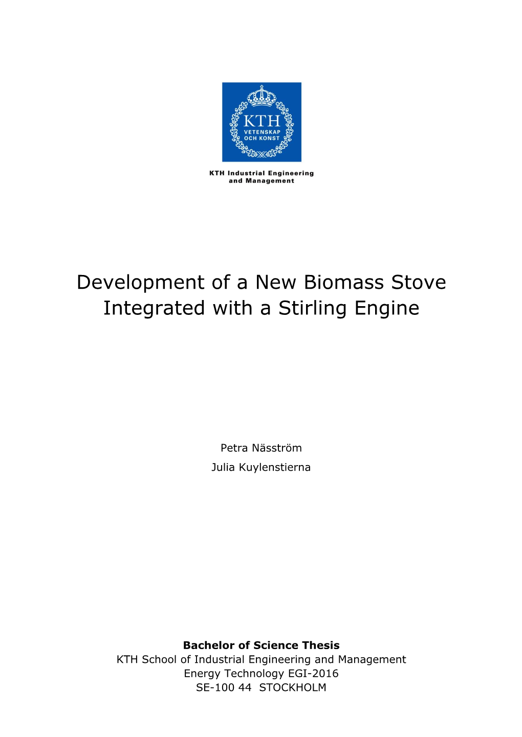 Development of a New Biomass Stove Integrated with a Stirling Engine