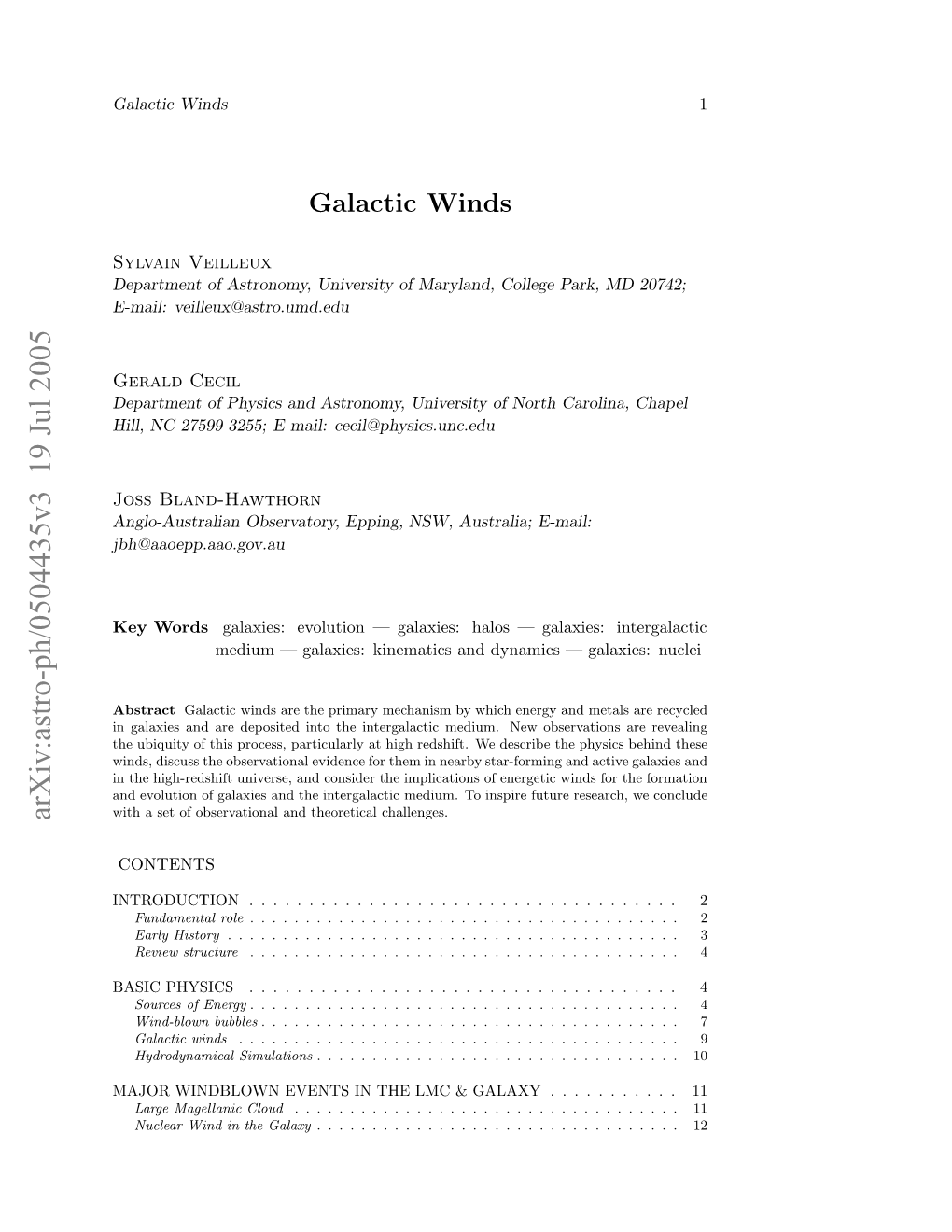 Arxiv:Astro-Ph/0504435V3 19 Jul 2005