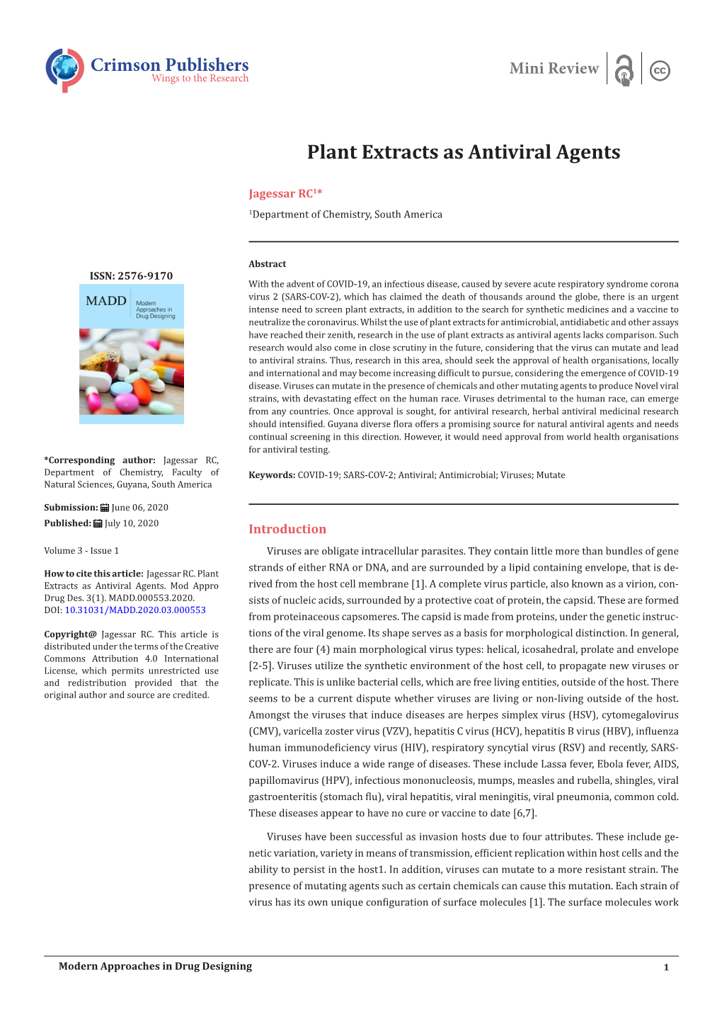 Plant Extracts As Antiviral Agents