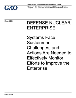 Gao-20-296, Defense Nuclear Enterprise