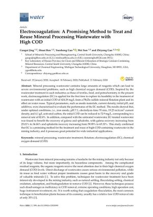 Electrocoagulation: a Promising Method to Treat and Reuse Mineral Processing Wastewater with High COD