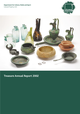 Treasure Annual Report 2002 Treasure Annual Report 2002 15 Artefacts Catalogue