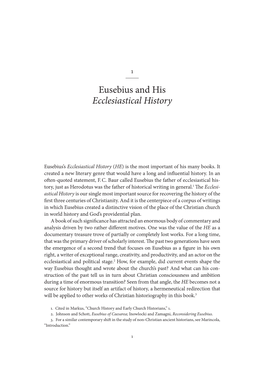Eusebius and His Ecclesiastical History
