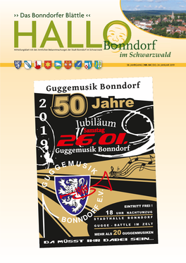 Bonndorfer Blättle | 58. JAHRGANG | Nr. 4 | Do, 24. Januar 2019