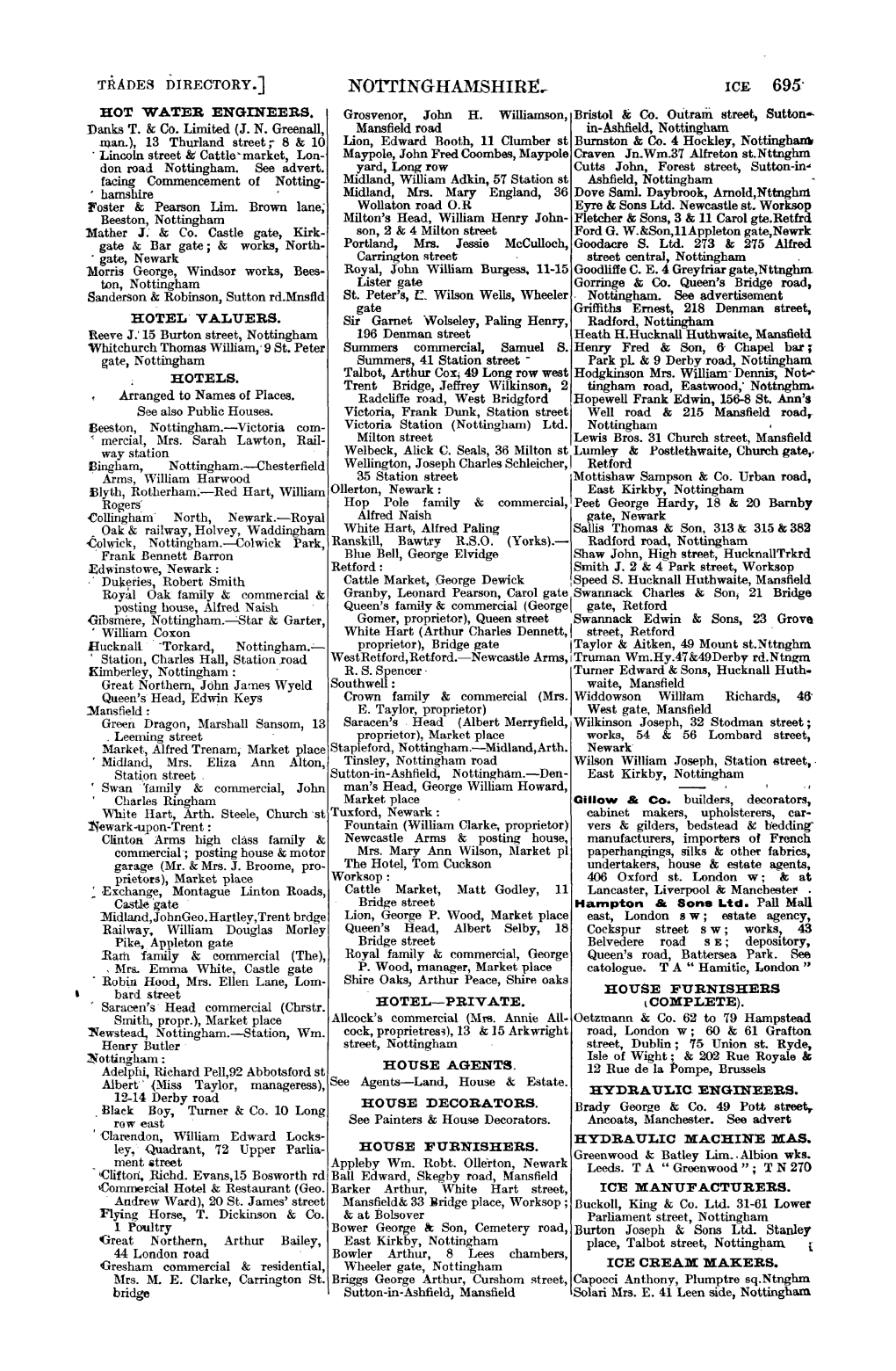 Nottinghal\Fshirer- ICE 695• HOT WATER ENGINEERS, Grosvenor, John H