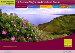 15. Durham Magnesian Limestone Plateau Area Profile: Supporting Documents