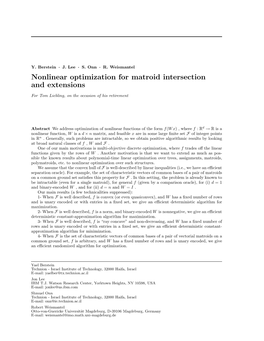 Nonlinear Optimization for Matroid Intersection and Extensions