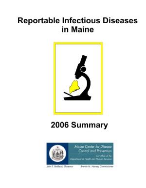 Reportable Infectious Disease in Maine Annual Report