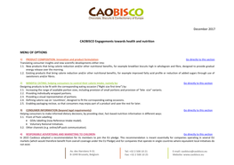 CAOBISCO Engagements on Nutrition and Health 2017 Update