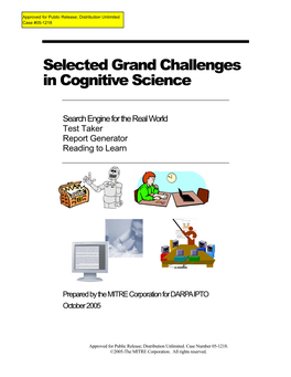 Selected Grand Challenges in Cognitive Science