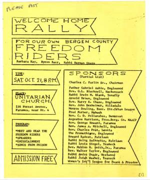 Freedom Rider Correspondence, Publicity Flyers, and Study, 1961-1964