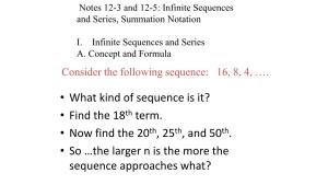 12-3 – Infinite Sequences and Series