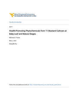 Health-Promoting Phytochemicals from 11 Mustard Cultivars at Baby Leaf and Mature Stages