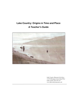 Lake Country: Origins in Time and Place a Teacher's Guide